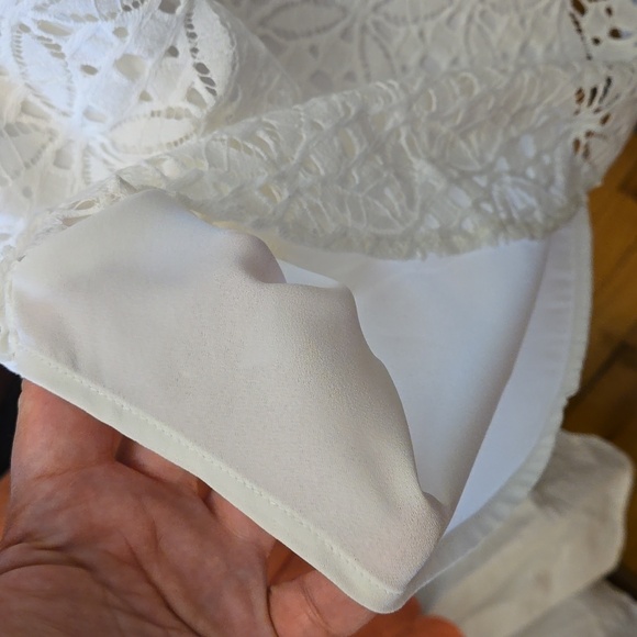 Van Heusen white lace sleeveless blouse. Women's L - Picture 4 of 9